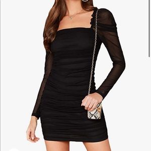 sheer sleeve cocktail dress